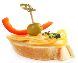 Tasty sandwich, isolated on white