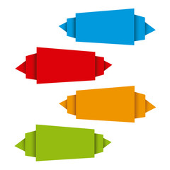 Etiquetas o pancarta de papel doblado