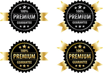 vector premium gold sign and silver sign on back  label templete