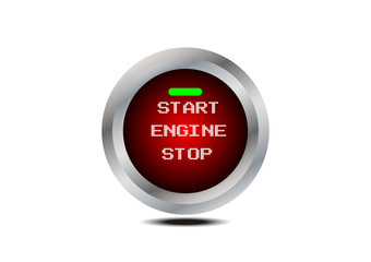 vector start stop engine button isolated