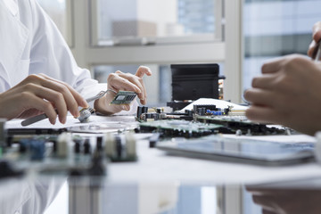 Work of assembling the computer parts