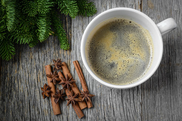 Coffee and Cinnamon and Anise Star for the Holidays with Christm