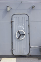 Warship door - Stock Image