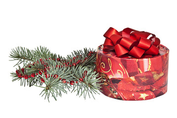 Christmas decoration on white background