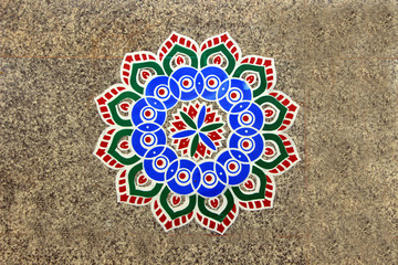 Obraz premium Rangoli Pattern on Floor