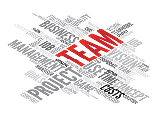 TEAM business concept in word tag cloud, vector background