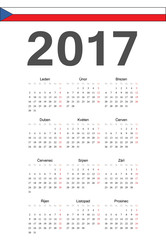 Czech 2017 year vector calendar