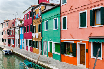 Naklejka na ściany i meble Colorful houses in Burano, Venice, Italy