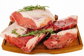 Raw meat with spices