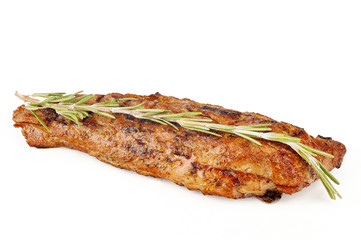 Juicy grilled beefsteak with herb