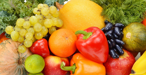 Fototapeta na wymiar background of fruits and vegetables