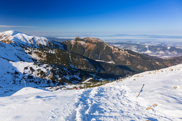 Fototapeta na wymiar Tatra mountains in snowy winter time, Kasprowy Wierch, Poland