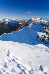 Tatra mountains in snowy winter time, Kasprowy Wierch, Poland