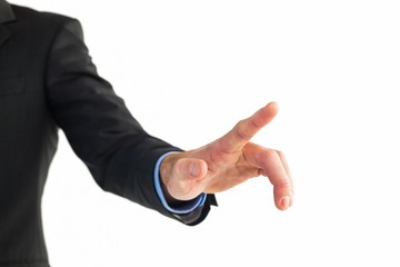Fototapeta premium Businessman hand pointing something