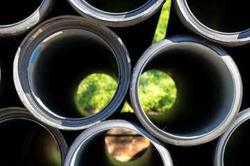 black sewer pipes