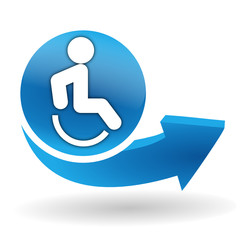 accessibilité aux personnes handicapées sur bouton web bleu