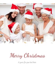Fototapeta premium Family baking christmas cakes and sweets