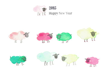 2015年羊年賀状テンプレート