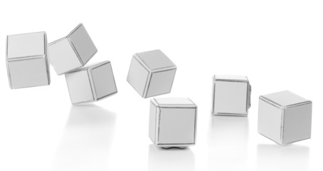 Fototapeta na wymiar Educational cubes, isolated on white