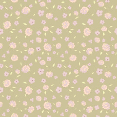 little flowers and leaves seamless pattern