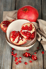 Beautiful composition with juicy  pomegranates,