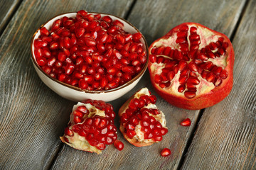 Beautiful composition with juicy  pomegranate seeds,