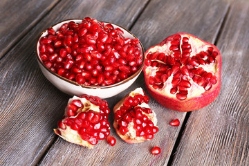 Beautiful composition with juicy  pomegranate seeds,