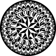 Black and white floral ornament