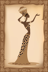 Vector illustration of the african woman. - 74524911