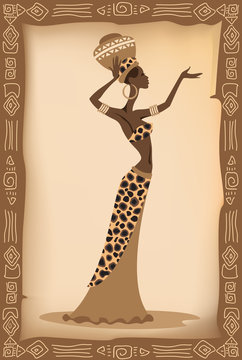 Vector illustration of the african woman.