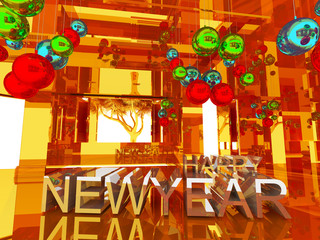 Happy new year 3D text