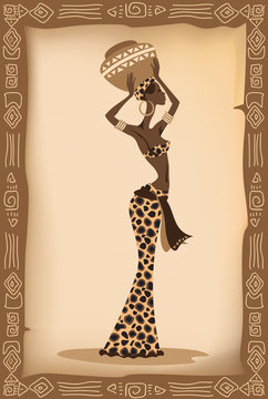 Vector illustration of the african woman.