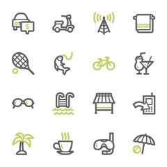 Vacation web icons set