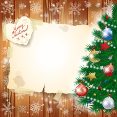 Christmas background with tree and copy space