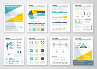 Fototapeta na wymiar Business info graphics vector elements for corporate brochures