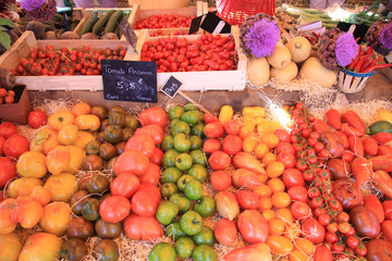 Vegetables at a market stall