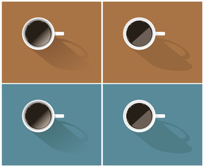 Vector set of simple coffee icons