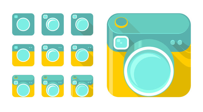 Vector set of camera icons