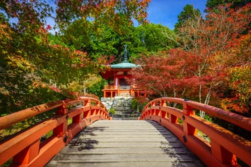 Gordijnen Daigoji-tempel in de herfst, Kyoto, Japan © lkunl