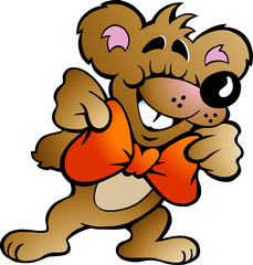 Hand-drawn Vector illustration of an Happy Party Bear