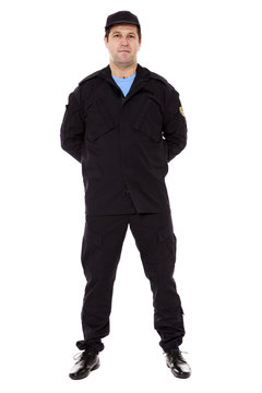 security guard full body  isolated on white  background