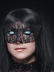 cute girl in masquerade mask