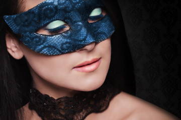 cute girl in masquerade mask