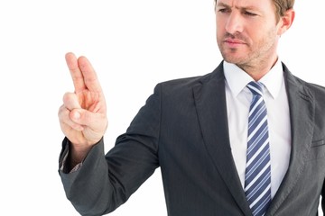 Businessman pointing with his finger