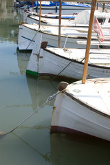 Fototapeta na wymiar Verschiedene Fischkutter im Hafen