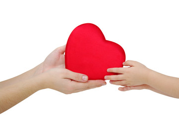 Obraz premium mother gives a heart