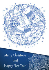 Merry Christmas holiday circle composition