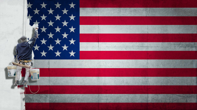 Industrial paint American Flag