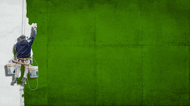 Industrial paint green background