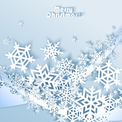Abstract blue winter background with snowflakes